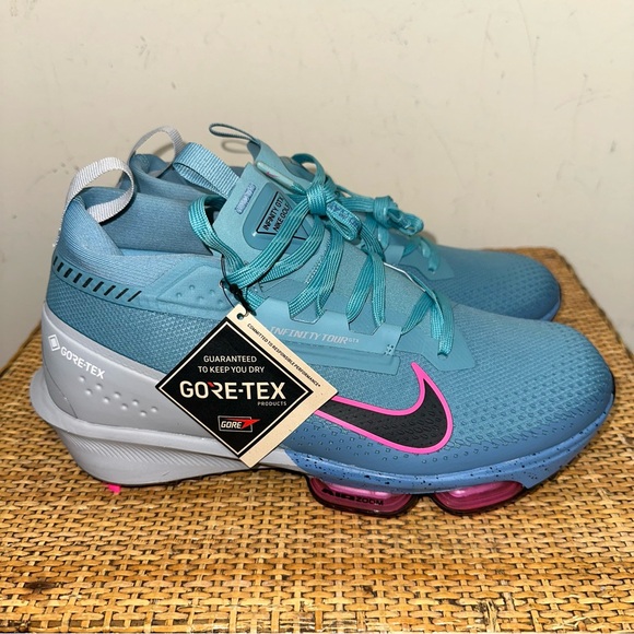 Nike Men\'s Size 9.5 Infinity Tour 2 Gore-Tex Golf Shoes Teal Pink Lace Up Ankle main image 9